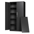 Metal Storage Cabinet with Locking Doors, 71" Tall Steel Locker Organizer with Adjustable Shelves, Garage Utility