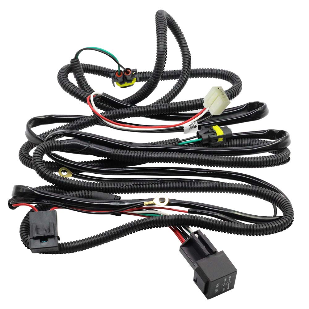 Fog Light Wiring Harness Kit for Honda Acura Nissan Ford Mitsubishi Subaru Jaguar Land Rover, H11 Wire Connector with Relay Blade Fuse On/Off Switch