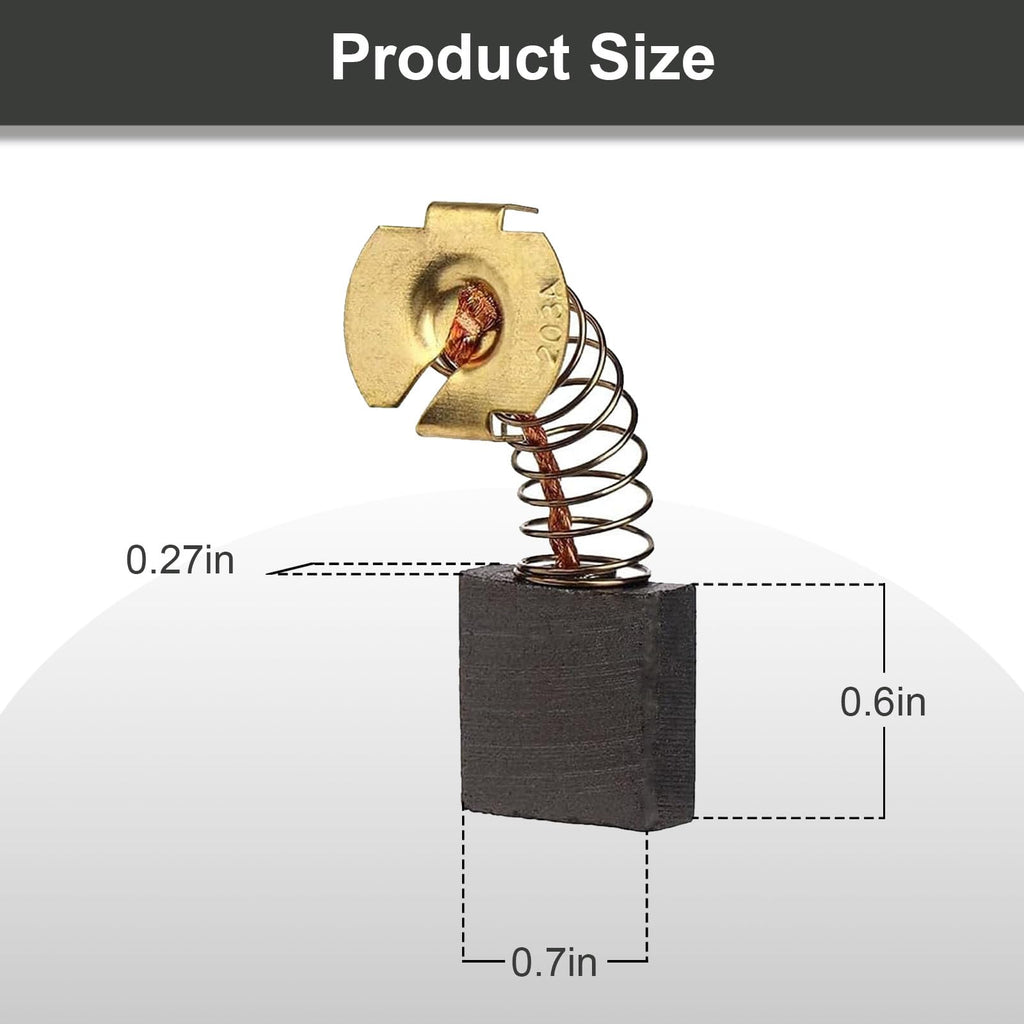 CB203 Carbon Brushes with Spring, compatible with M-akita CB-204, CB202, CB200 191953-5 191957-7 Angle Grinder (4 PCS)