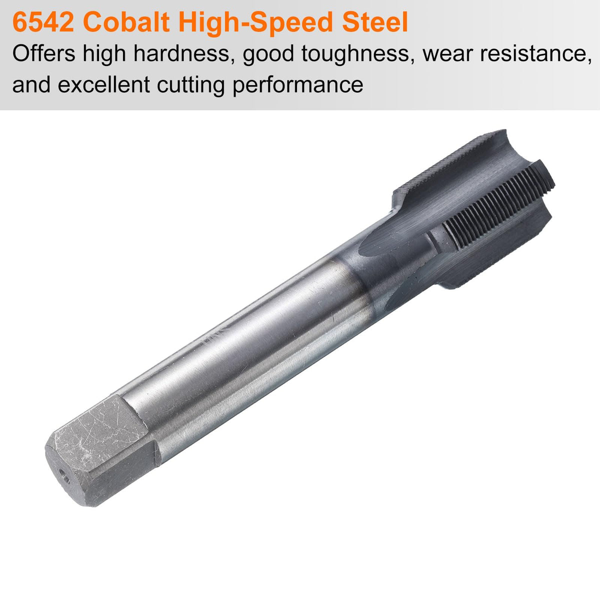 HARFINGTON 7/8"-27 UNS Thread Tap 6542 Cobalt High-Speed Steel TiCN Coated Plug Tap Right Hand Flat Head 4 Straight Flutes Screw Threading Hand Tap