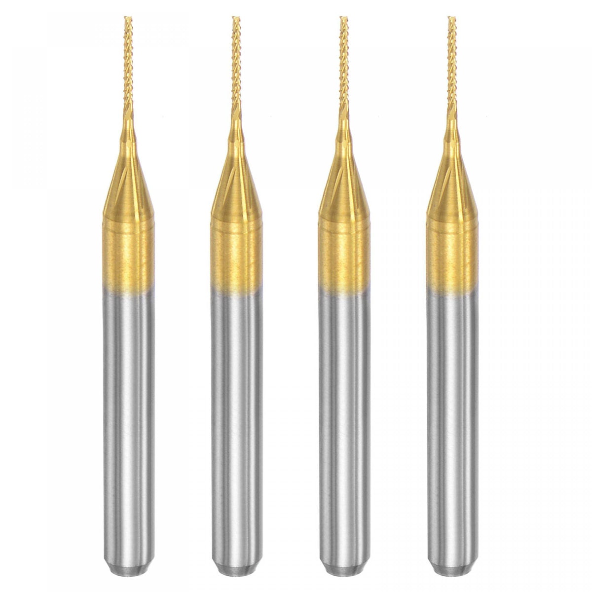 uxcell 4pcs End Mill CNC Router Bit 1/8" 3.175mm Shank 0.6mmx5.5mm Titanium