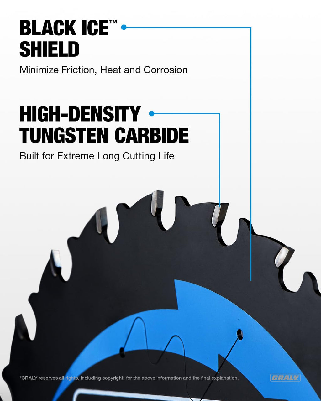 CRALY 6-1/2 Inch 24 Teeth Wood Cutting Framing Circular Saw Blade, 5/8 Inch Arbor, Carbide Tipped, Thin Kerf, Black Ice, for Plywood, MDF, OSB, Laminated(C0624FR)