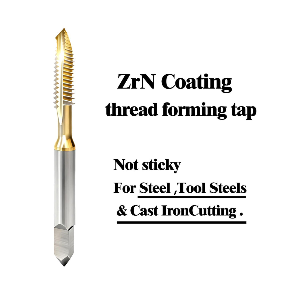 WEXWE Tools M4 x 0.7 Spiral Point Threading Tap, Metric Machine Threading Tap High Speed Steel Cobalt(HSSCo) With AlSiTiN Coating, Round Shank with Square End， H2 Tolerance, 2pcs