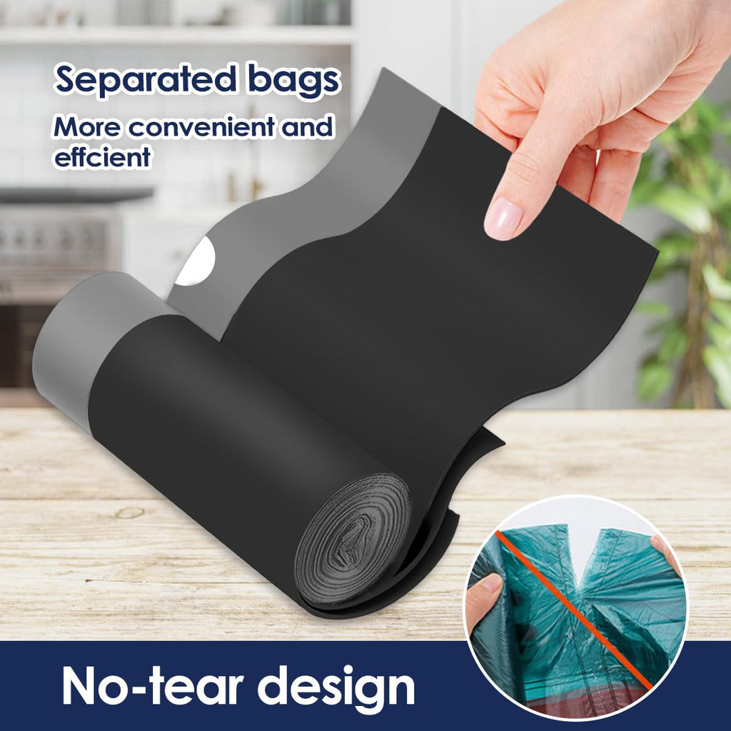Medium 10 Gallon Black Drawstring Trash Bags, 1.6Mil, 120 Count