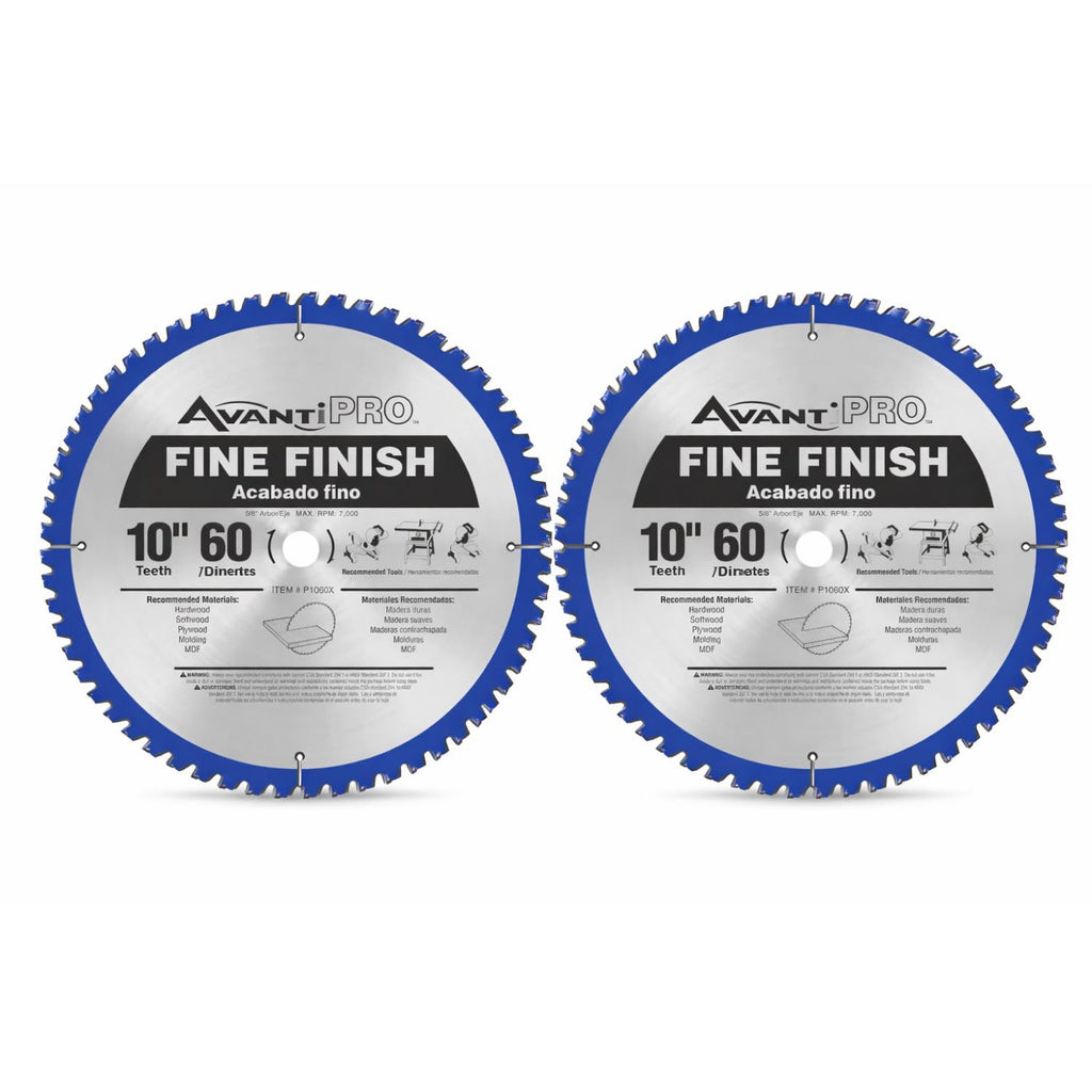 AvantiPro Fine Finish Saw Blades, 10", 60-Tooth, Value Pack