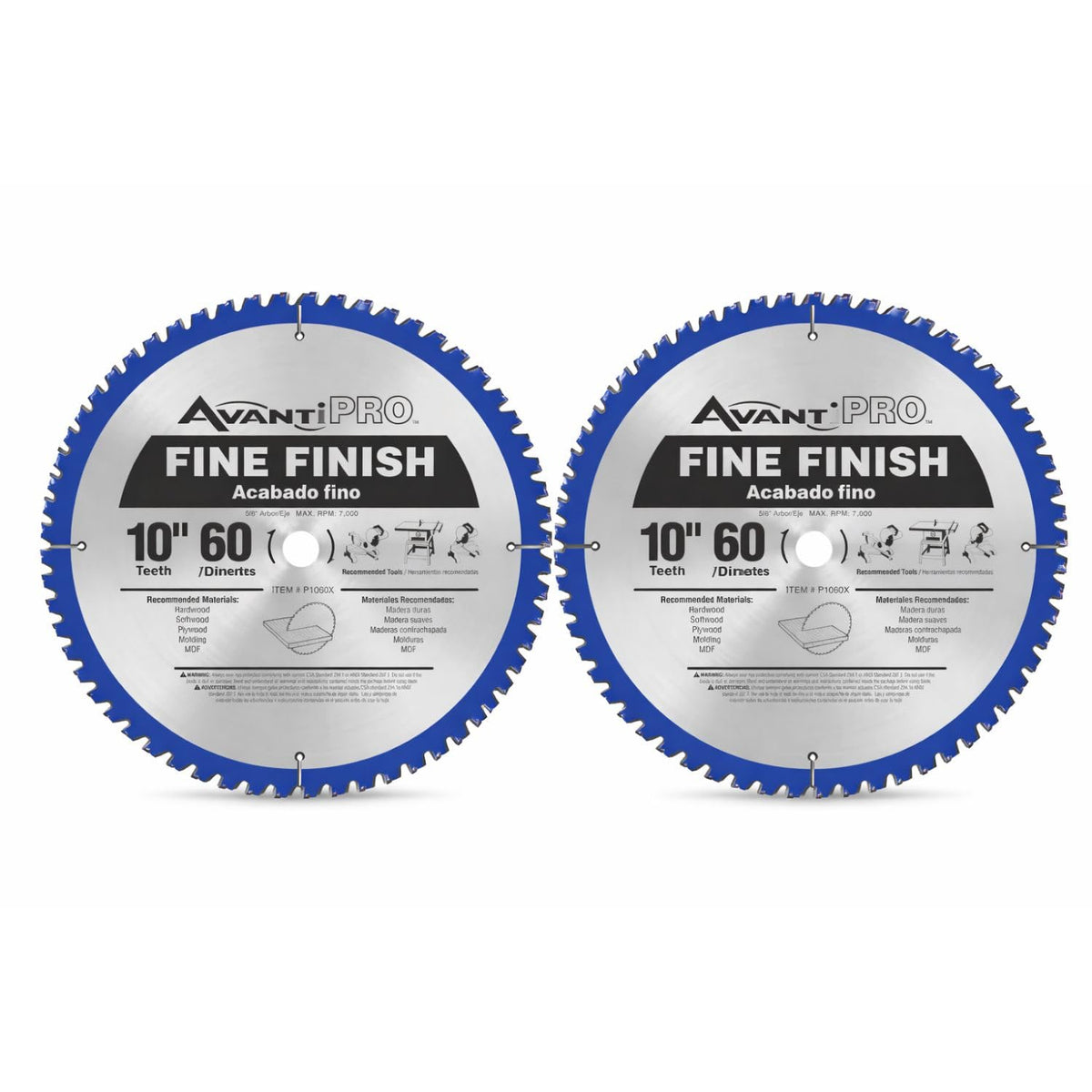 AvantiPro Fine Finish Saw Blades, 10", 60-Tooth, Value Pack