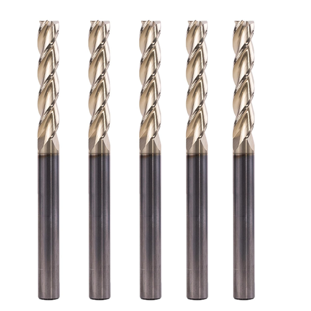 XYunEnZ 5/16" 3-Flute Square End Mill ZrN Coated Carbide, 5Pcs