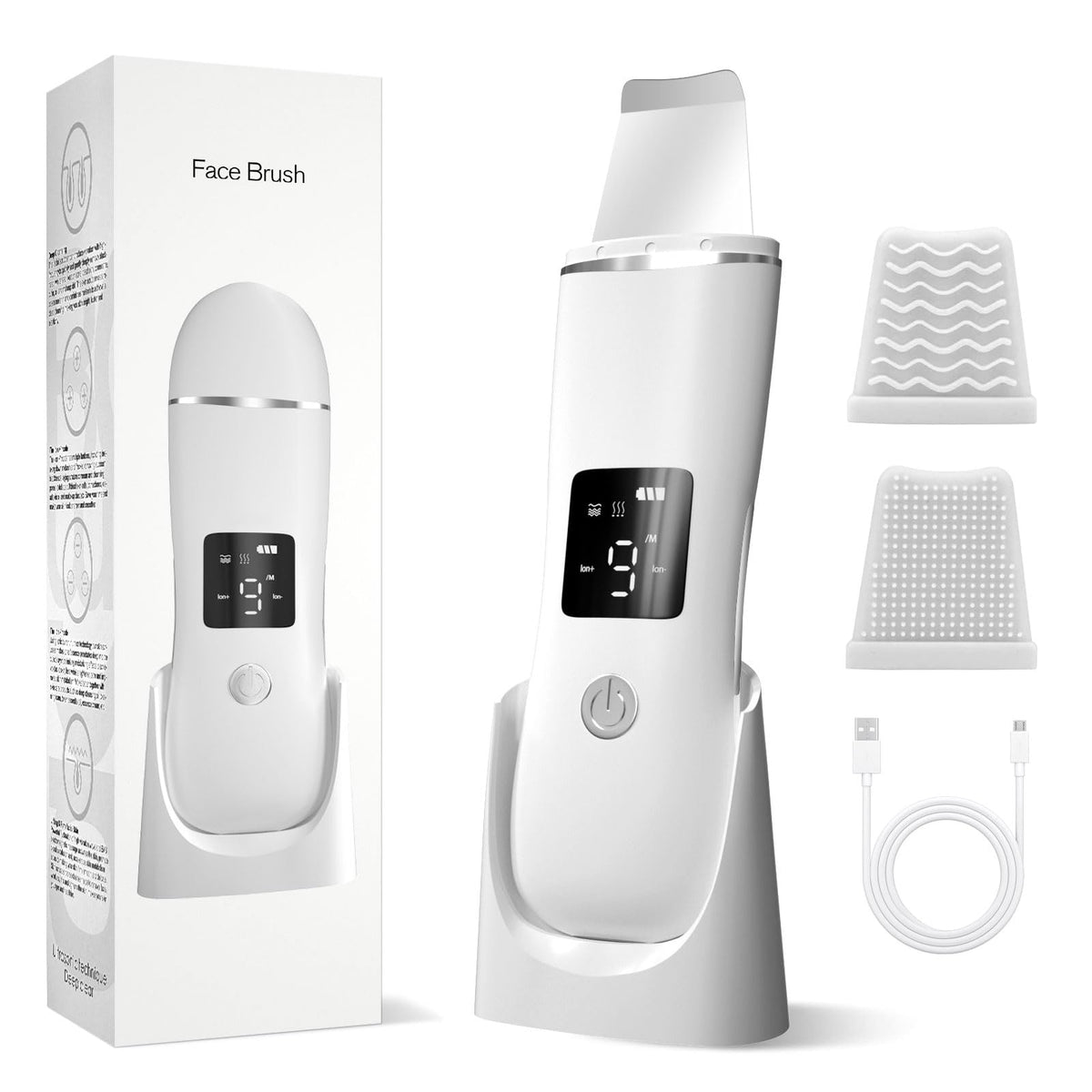 Face Scrubber Skin Spatula, Blackhead Remover with 4 Modes, Pore Extractor Face Spatula Deep Cleansing for Facial