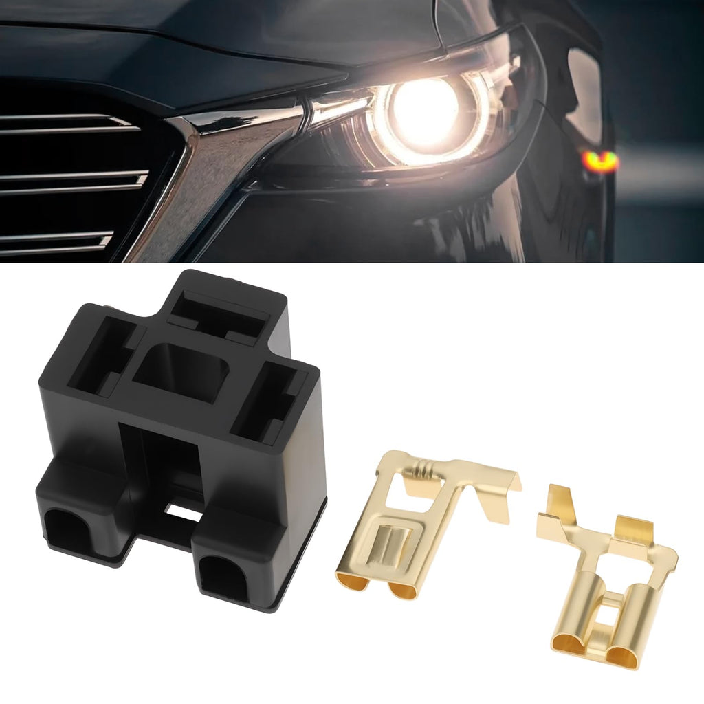 Micro Traders 4pcs H4 472 Car Headlight Connector Plug Socket with Terminals for Headlight Bulb Repair