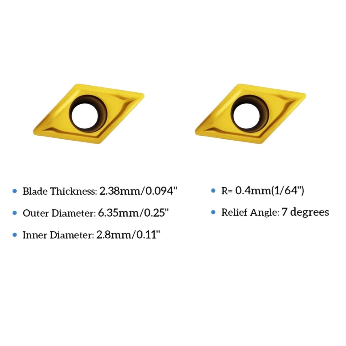BestParts 10PCS DCMT21.51/ DCMT070204 Coated Carbide Turning Indexable Inserts for Lathe Holder
