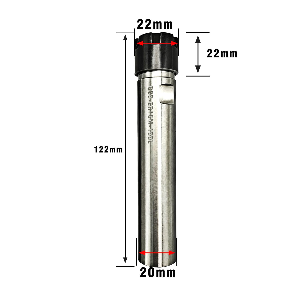 WEXWE Tools Extension Rod C20-ER16M-100L Collet Chuck Holder Straight Shank Cutter Arbor Cutter Bar For CNC Lathe Milling 1PCS