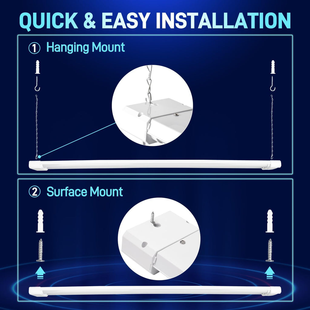 hykolity 4 Pack 4FT LED Shop Light,4400LM,5000K Daylight