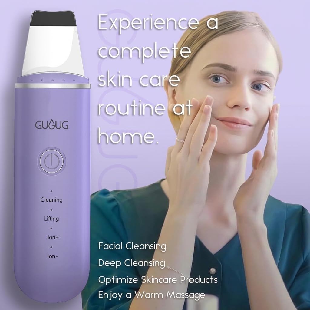4-Mode Skin Scrubber Spatula, Pore Cleaner, Blackhead Remover, Purple