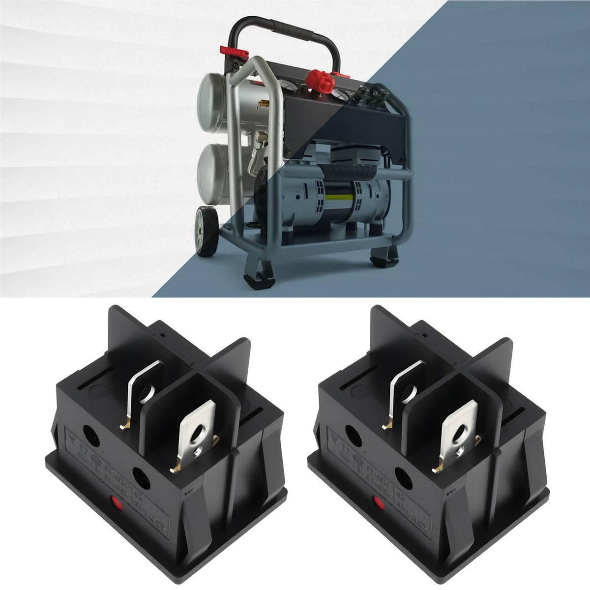 YINETTECH 2 Pack Air Compressor On Off Rocker Switch