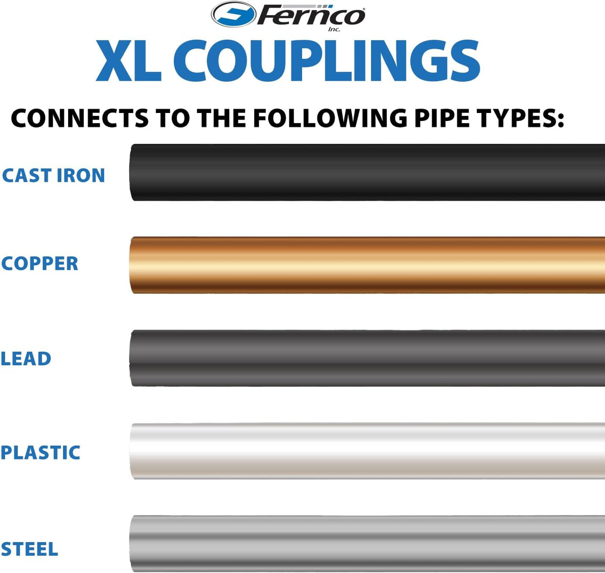 XL 1056-332 Flexible Pipe Coupling 3” – Extra-Long DWV Connector with Stainless Steel Clamps – Positive Seal for Cast
