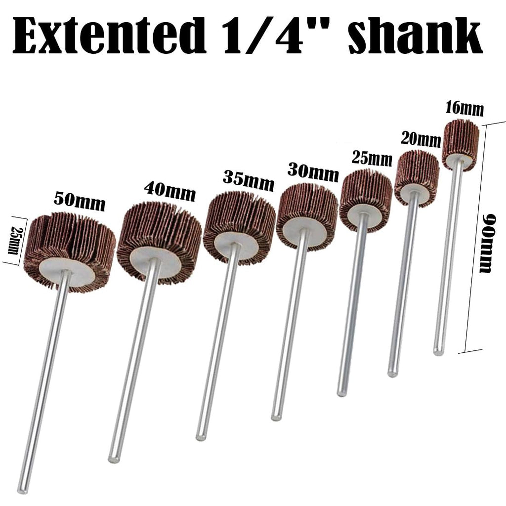JUNLIXN 14 Pcs 90mm Extra Long 1/4'' Shank Flap Wheels Sander