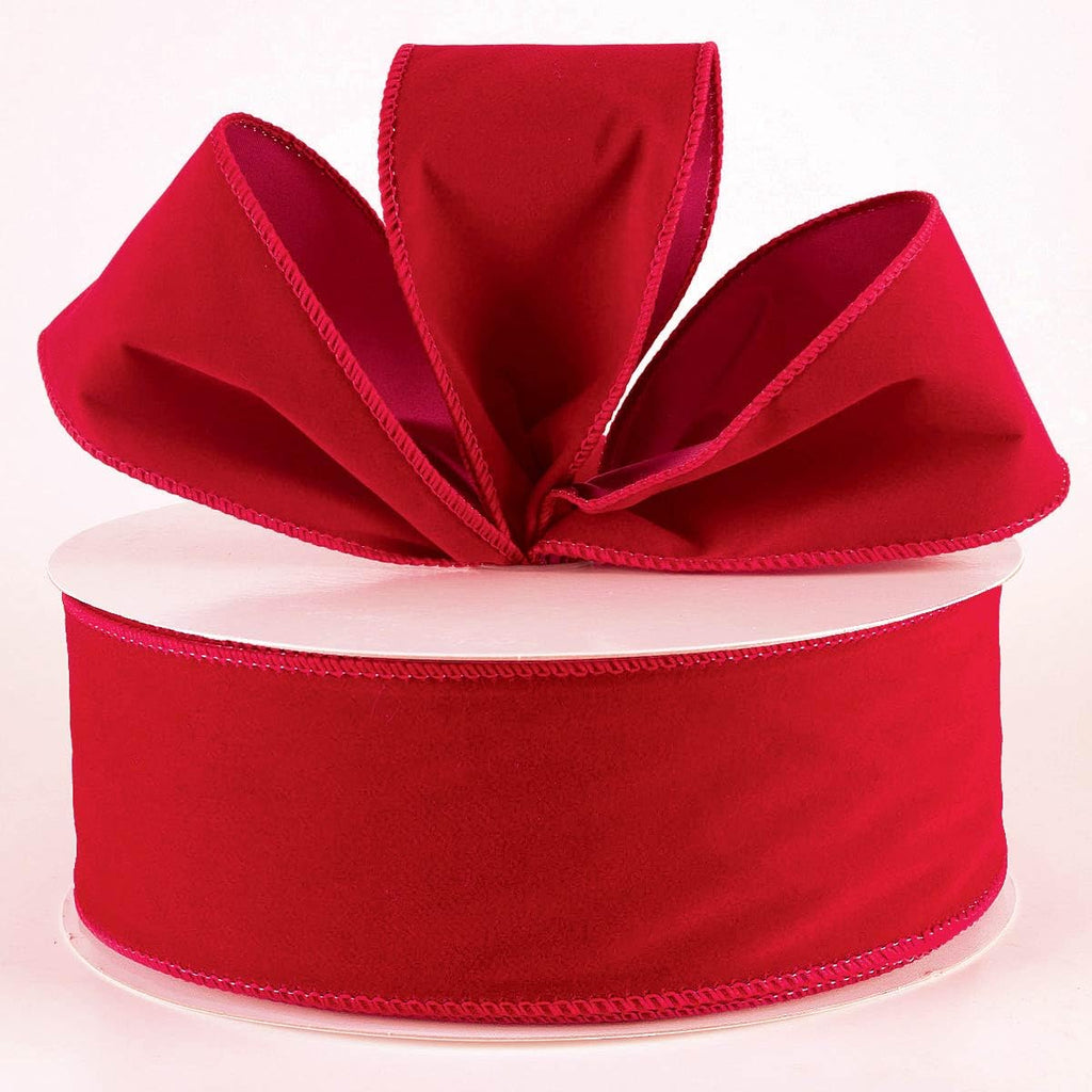 Red Velvet Ribbon 30 Yd Christmas Ribbon Red Wire Cinta de Terciopelo Rojo