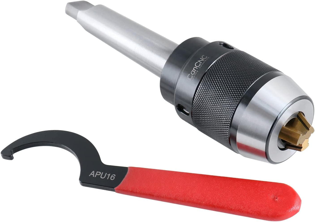 CanCNC MT3 Keyless Drill Chuck, 1/16-1/2in, Integrated Shank, 0537-1203