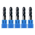 Zorqon 5Pcs 3/8" Carbide Ball Nose End Mills, ALTiN Coated, 4 Flute