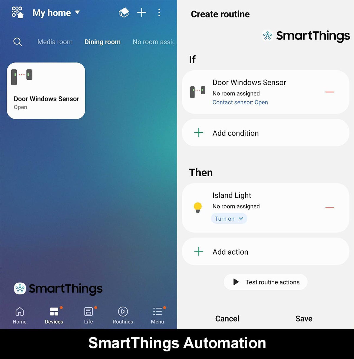 Smart WiFi Door and Window Sensor, Phone Notifications via Smart Life, Tuya, Alexa and SmartThings, Create