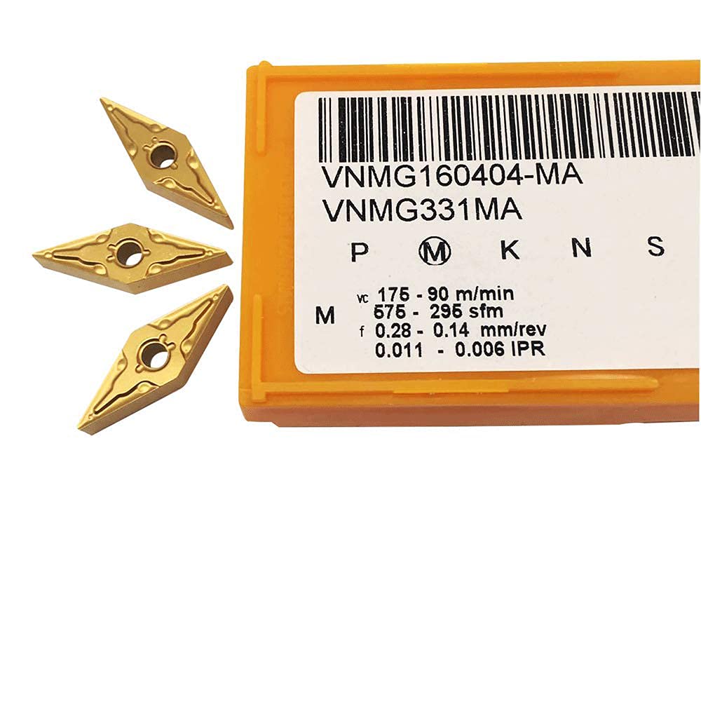 Carbide Turning Inserts VNMG331 VNMG332 CNC Cutting Tools for machining Steel parts/stainless steel (VNMG331–MA Gold)