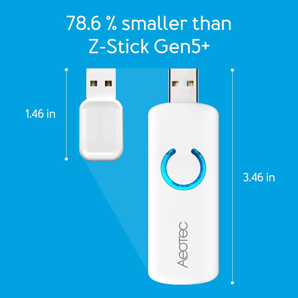 Z-Stick 7 Plus, Zwave Plus USB to Create Z-Wave hub, Gateway Controller with 700 Series ZWave, SmartStart and S2