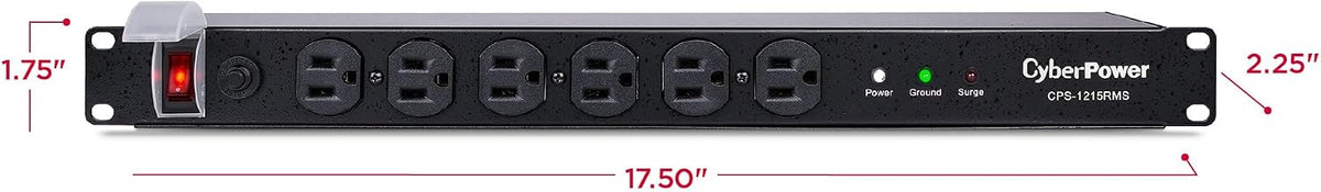 CPS1215RMS Surge Protector | 120V/15A, 12 Outlets, 15 ft Power Cord, 1U Rackmount