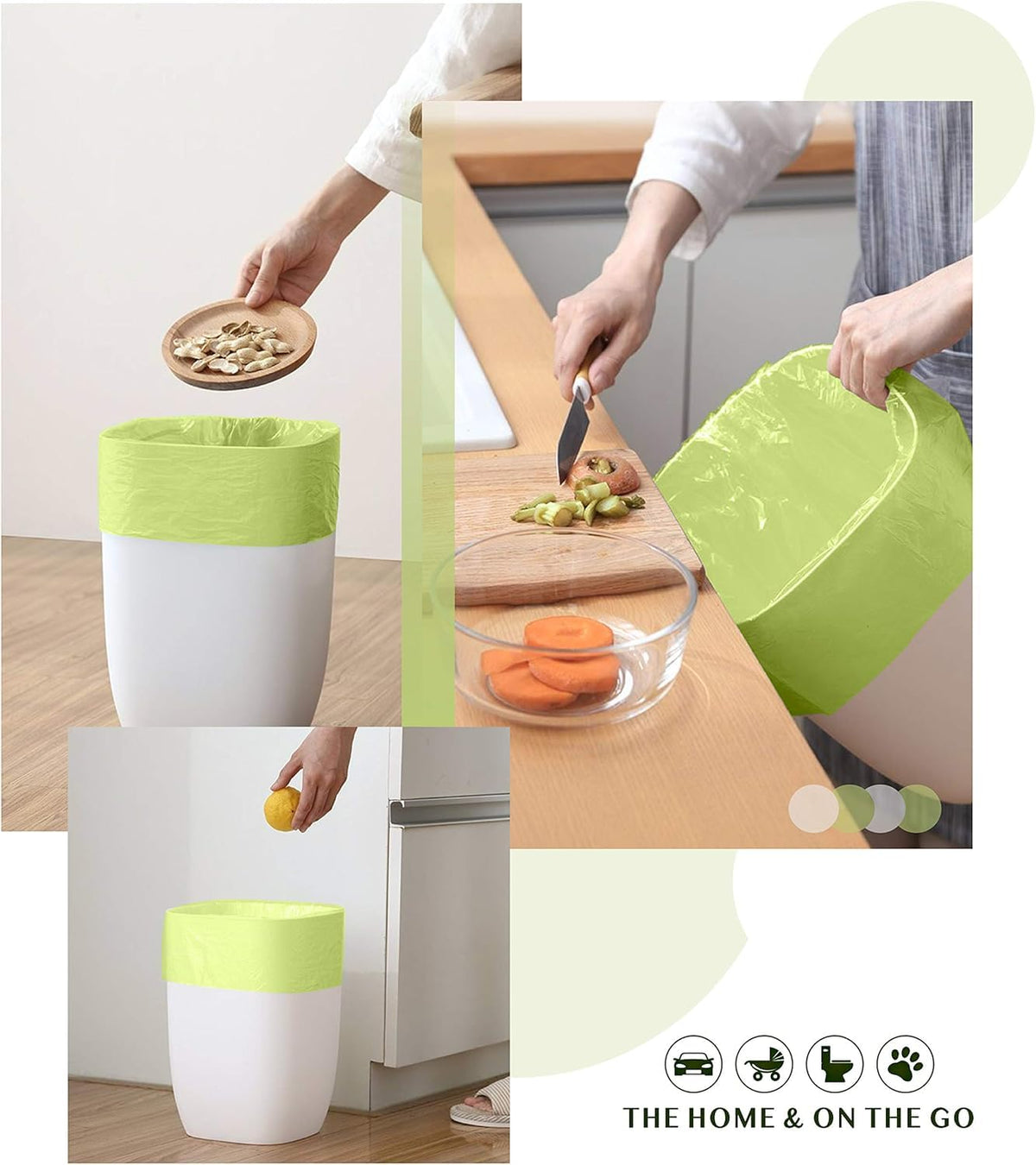 Compostable Trash Bags 13 Gallon Garbage Bags, Unscented, 80 Count