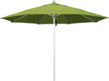 11Ft Commercial Grade Sunbrella Fabric Market Umbrella, Pulley Lift, Aluminum/Fiberglass, 2mm pole wall, Silver
