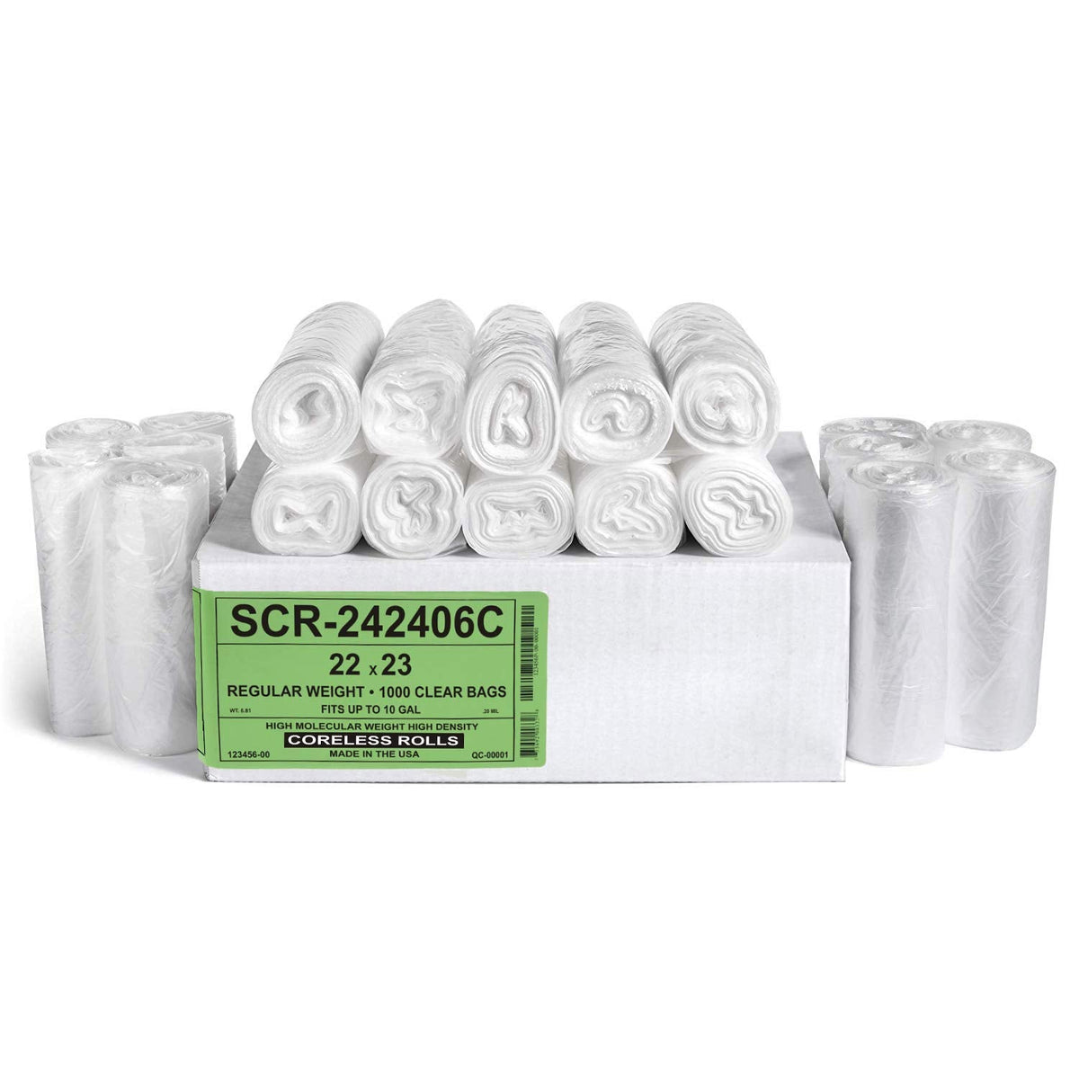 10 Gallon Trash Bags - (COMMERCIAL 1000 PACK) - Source Reduction Series Value High Density 6 MICRON gauge - Intended