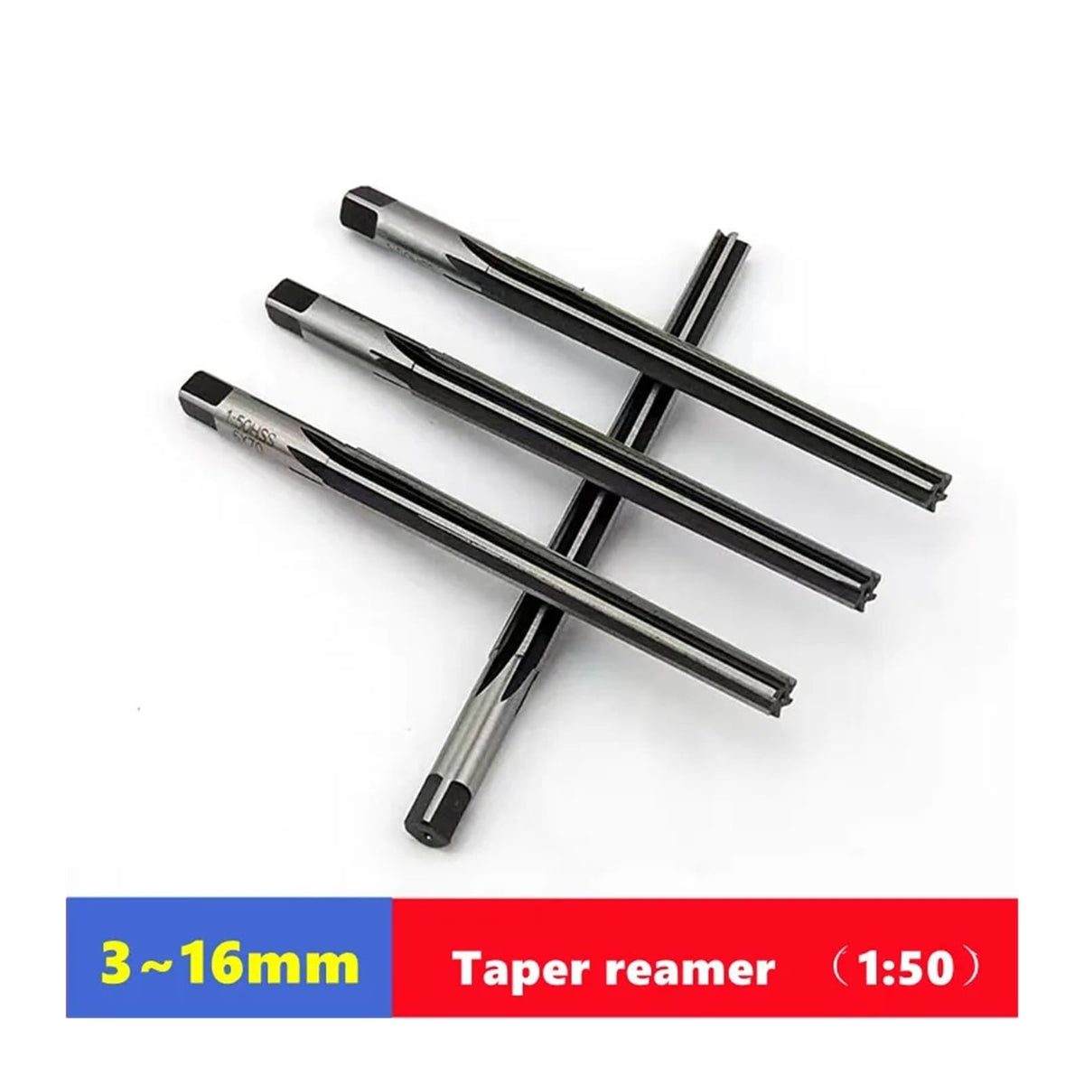 AGJPXFR HSS 1:50 Taper Machine Reamer 3-16mm, Manual Reamer Milling Cutter for Machine Tool Chuck Hole Expansion and Precision Cutting(3mm)