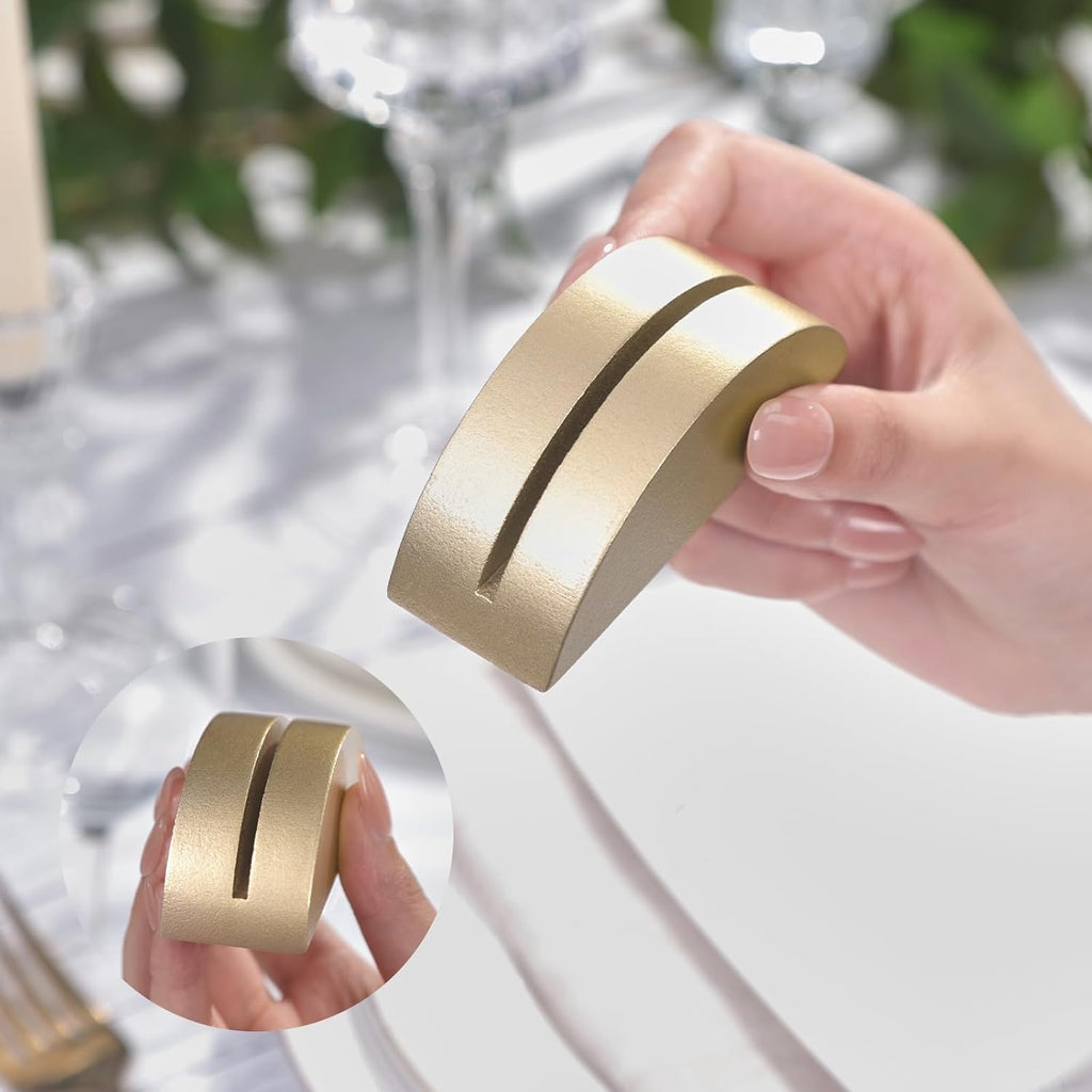 10 Pack 3.3" Arch Gold Wood Stand with 1/8" Slot