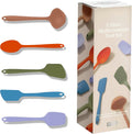 Get It Right 5 Piece Silicone Ultimate Kitchen Utensils Set - Ladle, Spatula, Flip, Spoon & Spoonula - Non-Toxic
