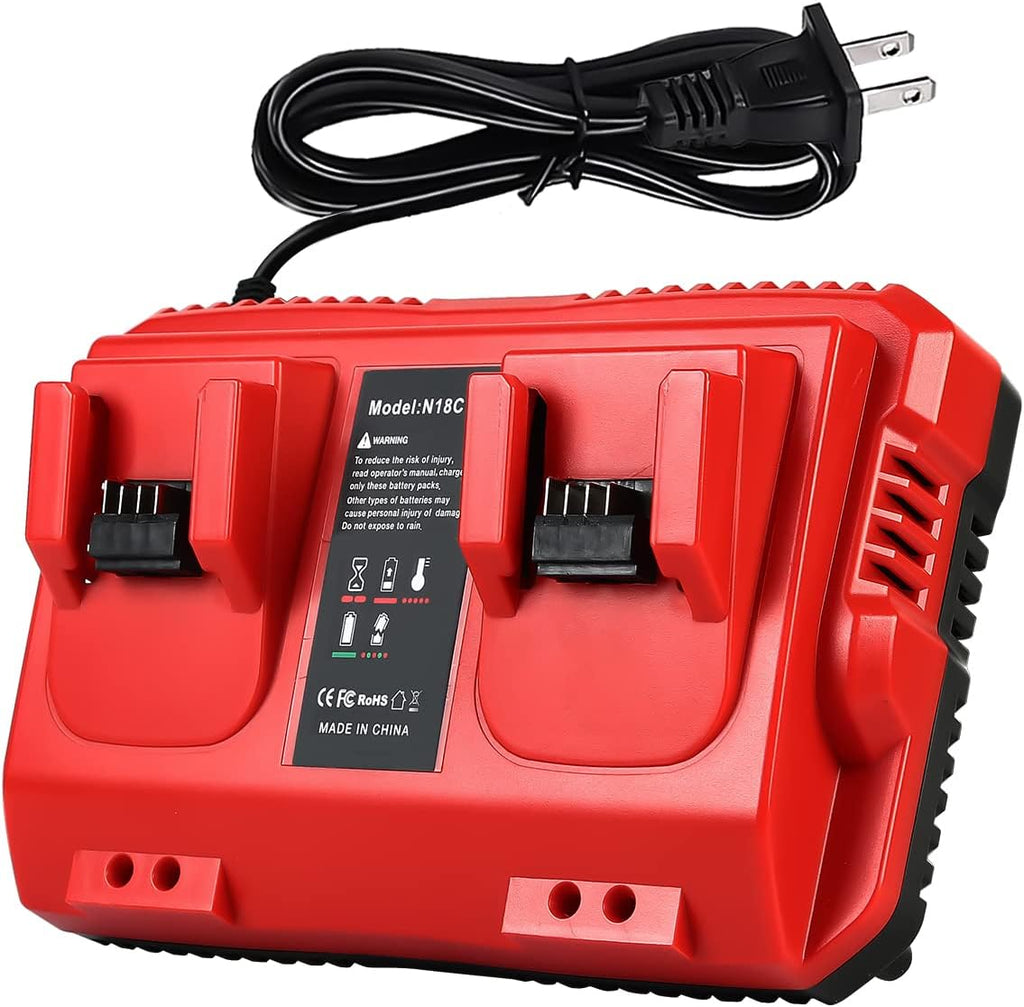 Lenoya 18V Rapid Dual Battery Charger for Milwaukee M18 Charging Station