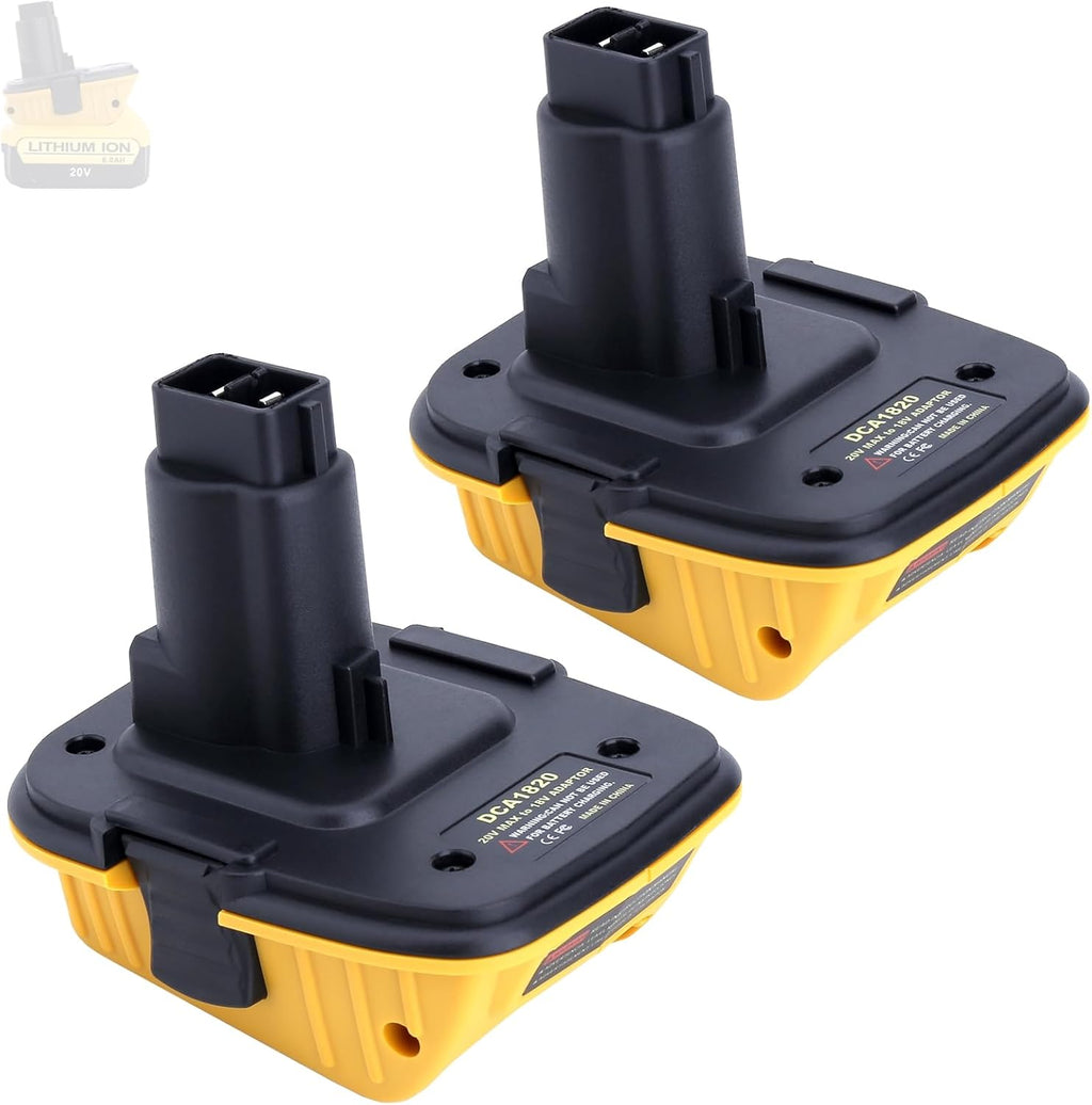 2-Pack DCA1820 Battery Adapter Compatible with De-walt 18V to 20V Adapter