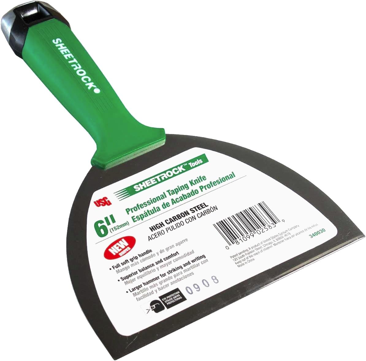 USG Sheetrock Pro Series Blue Steel Drywall Taping Knife with Matrix Style Handle + FREE Mud Pan Mixer