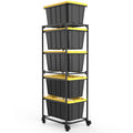 27 Gallon Tote Storage Rack,Storage Bin Rack with Wheels,300lb