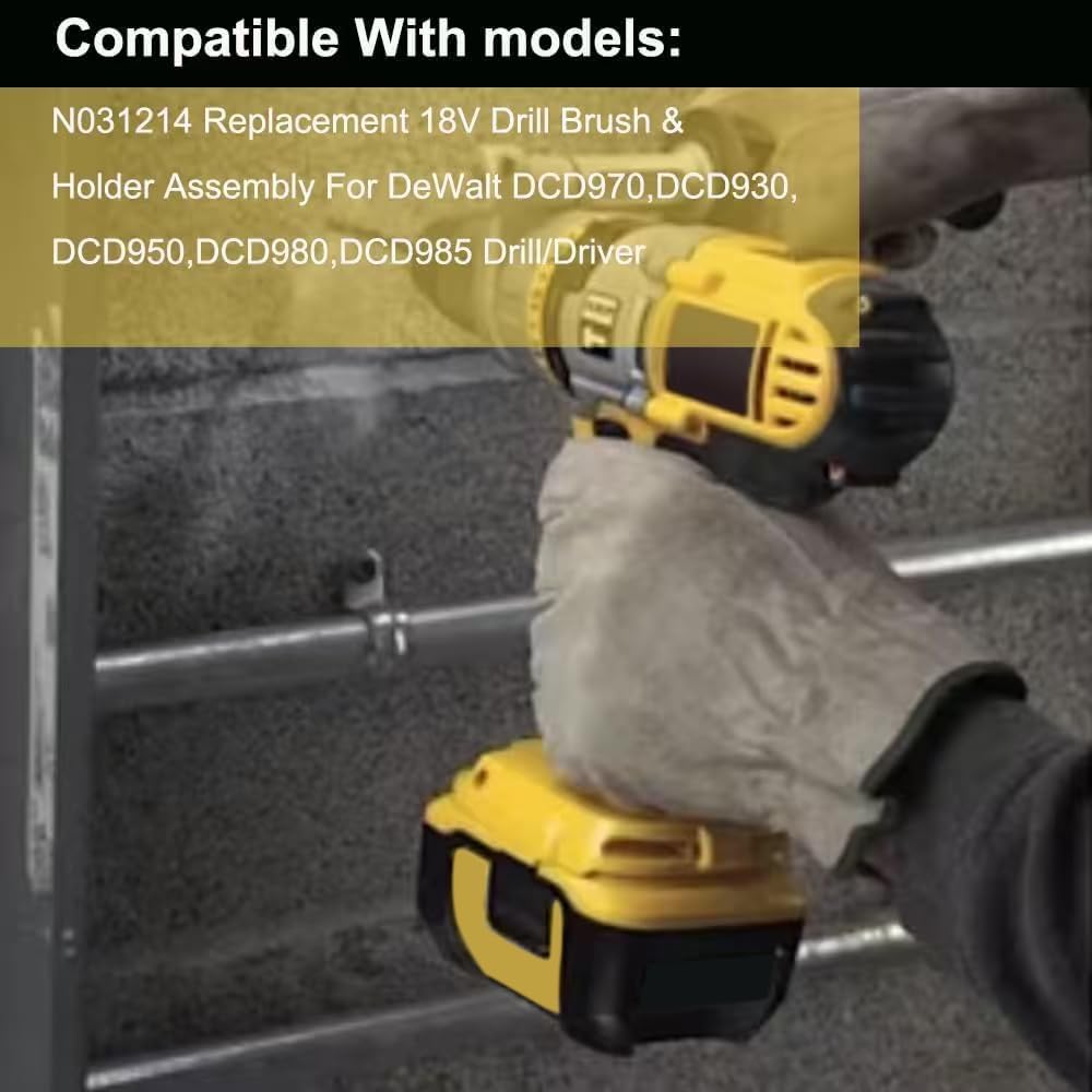 N031214 Replacement Brush Holder Assembly Compatible with DeWalt DCD930, DCD985, DCD980, DCD970, DCD950, DCD950B Hammer Drill replaces N031214SV, N022272,N022271 Brush Box Set