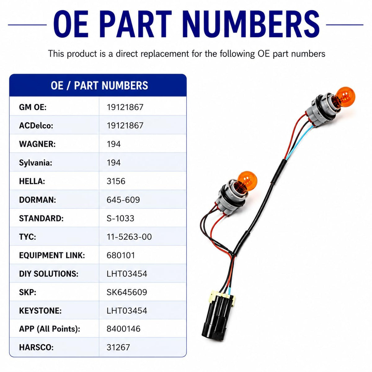 AGradify 19121867 Turn Signal Wiring Harness with Bulbs Compatible with Chevrolet Colorado GMC Canyon 2004-2012, Front Turn Signal Park Socket Harness Replace 16530324 19121867 19329485