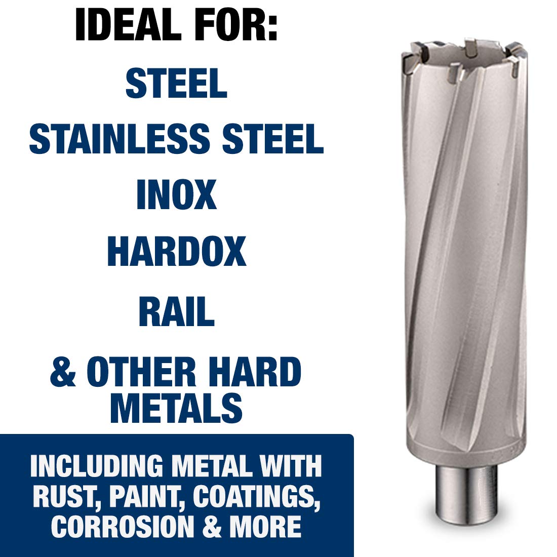 CS Unitec 9-1-338 C TCT Annular Cutter 1-3/16" Dia. X 3" Depth Carbide Tip Cutting Tool Bits for Magnetic Drills/Drill Press 3/4" Weldon Shank for Metal Cutting in Steel, Stainless and More