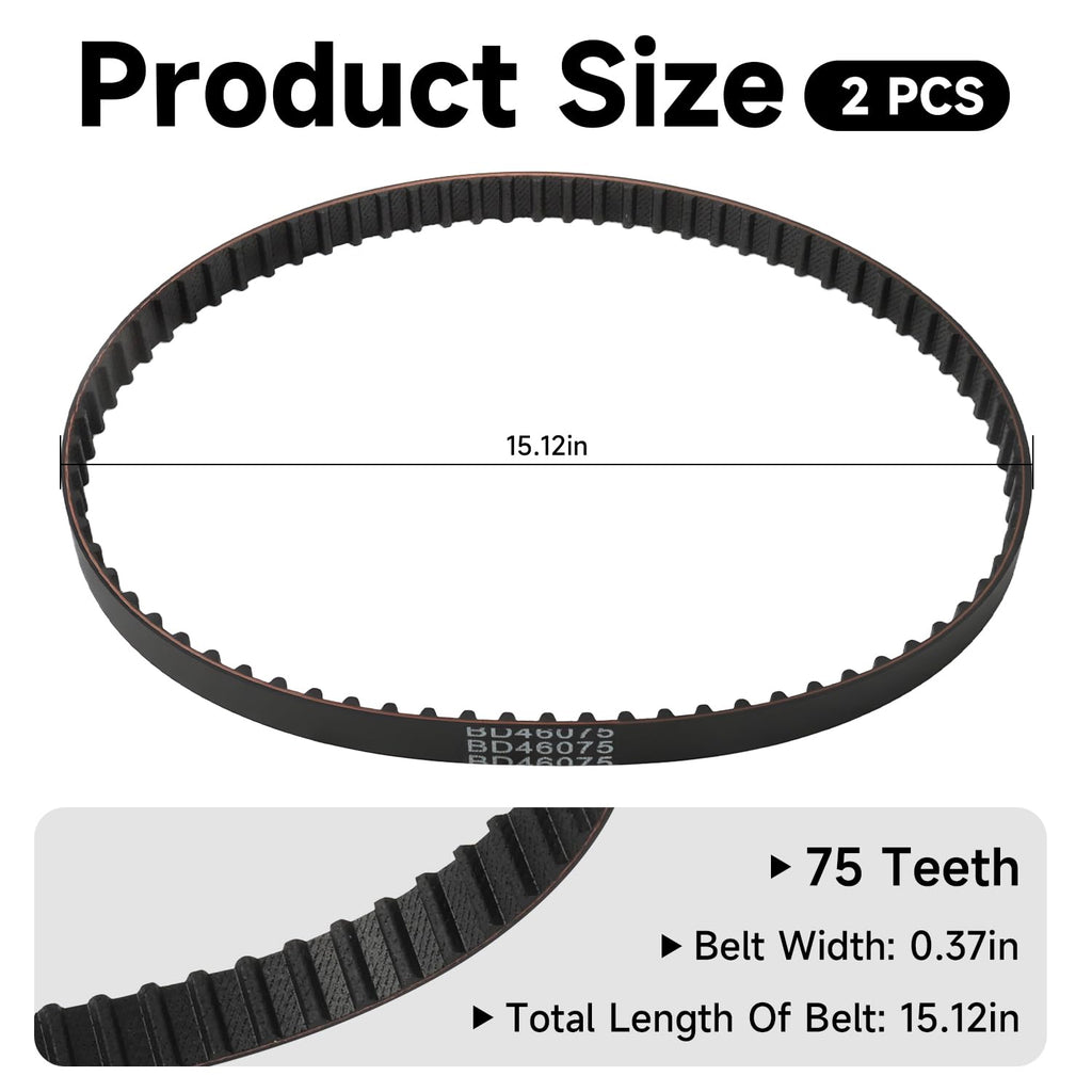 AIYOYOLIFE 2 Pack Cog Drive Belt Compatible with Ryobi Disc Sander BD4601 BD4600 BD4601G Replace#: BD46075