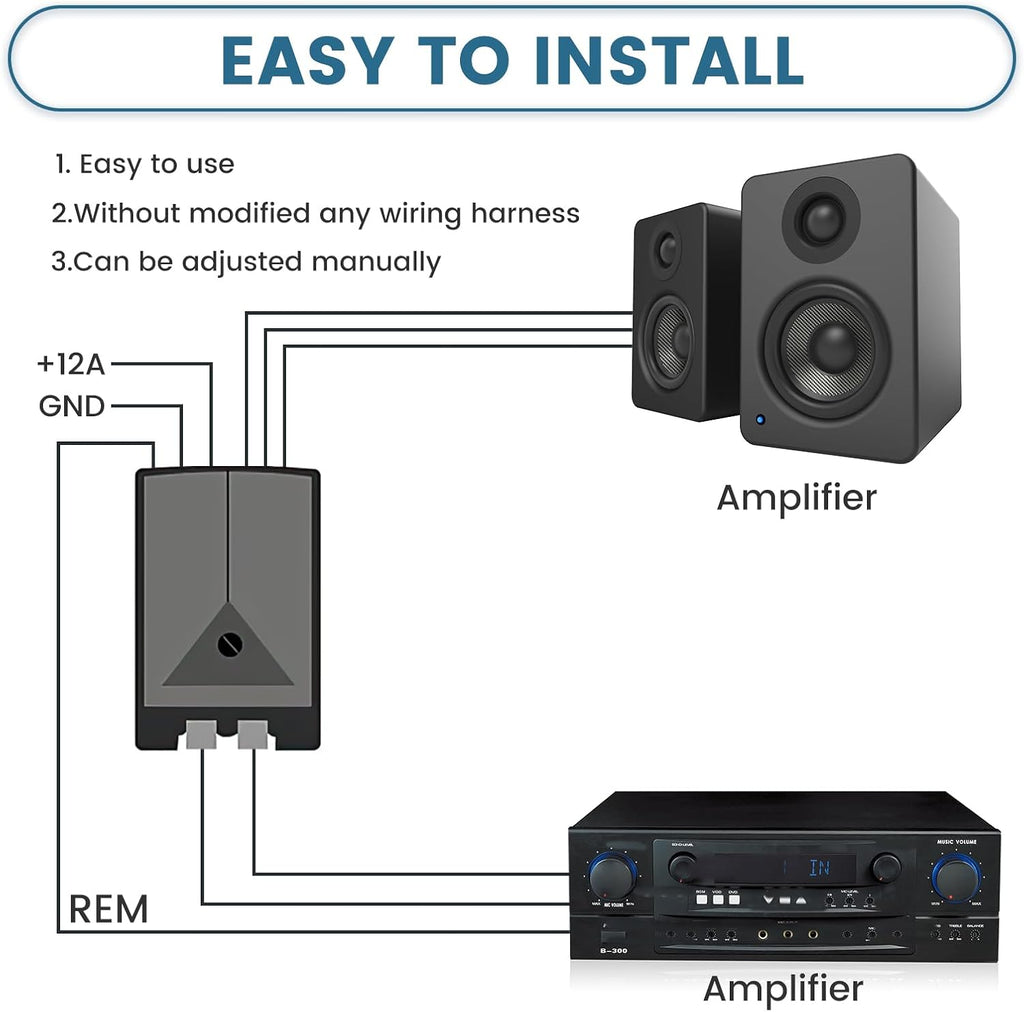 2-Channel Car Audio RCA Line Output Converter, High to Low Converter for Adding Amplifier Subwoofer, Hi Low RCA