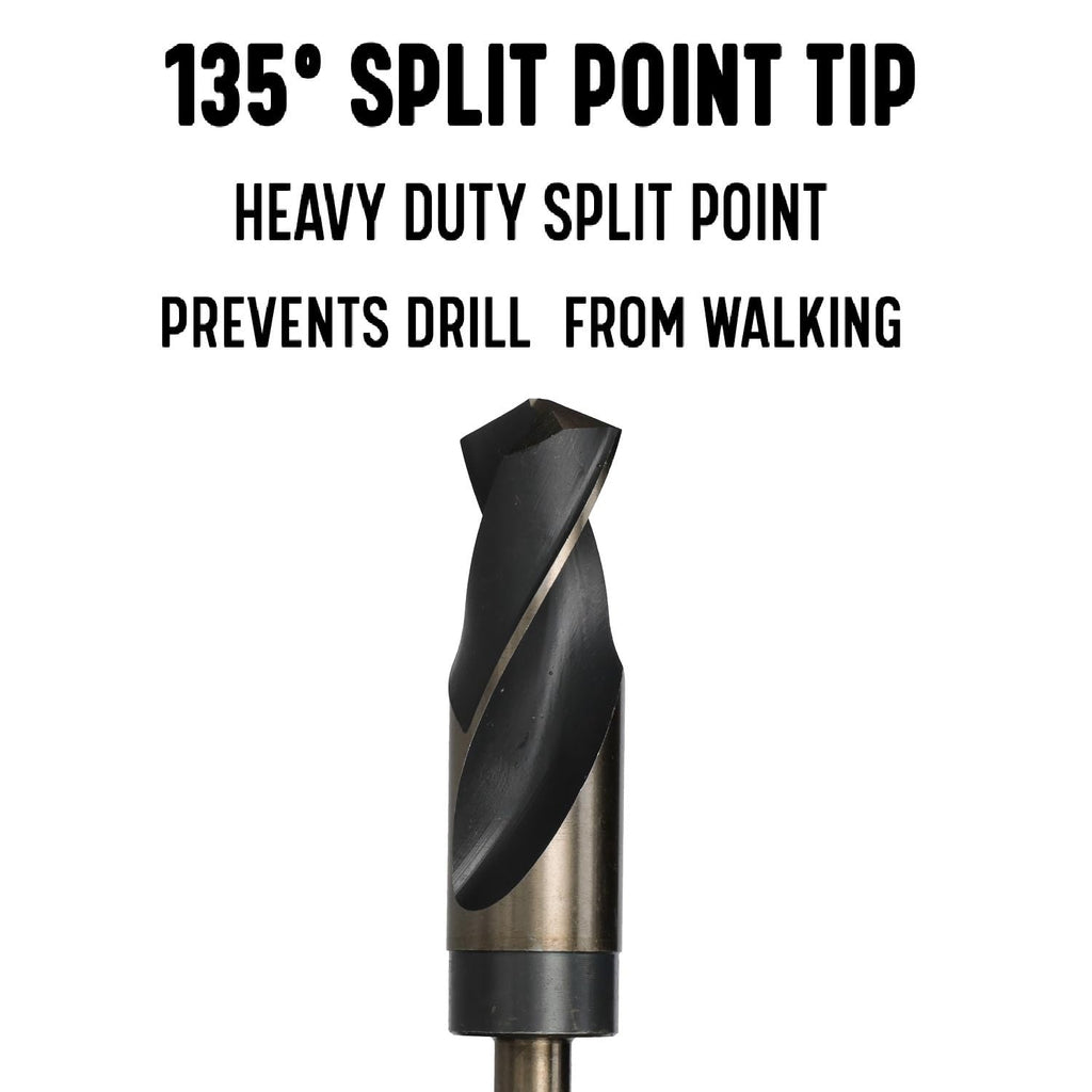 Drill America - KFDRSD3/8X21/32 21/32" Reduced Shank High Speed Steel Black & Gold KFD Drill Bit with 3/8" Shank, KFD Series