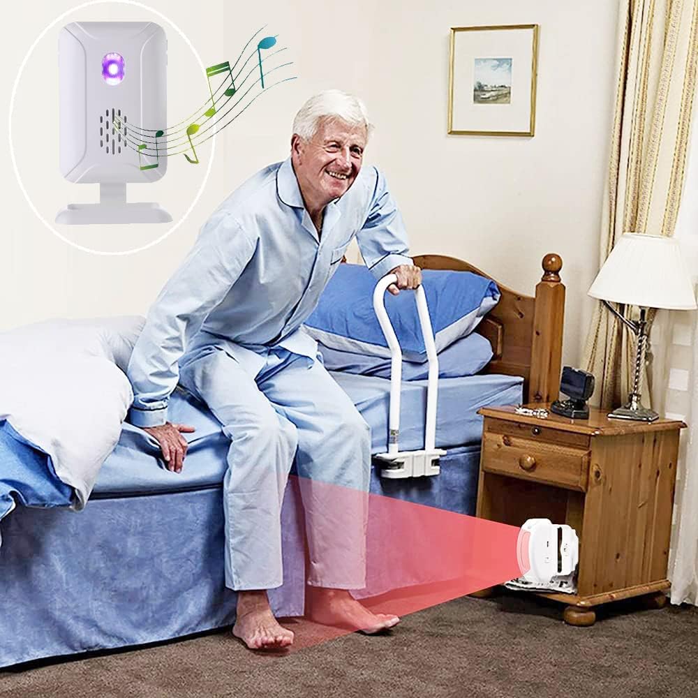 Caregive Pager Bed Alarm and Fall Prevention for Elderly Dementia Patients,Wirelesss Motion Sensor Alert for Home