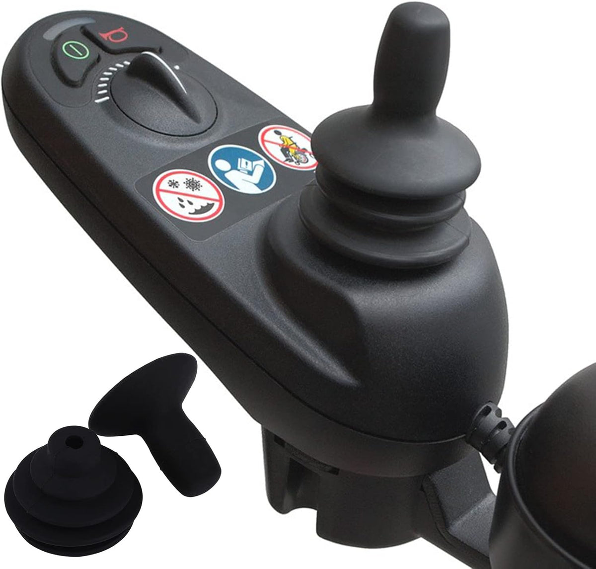 4 Pcs Electric Wheelchair Joystick Controller Knob and Gaiter Wheelchair Accessories Black Powerchair Mobility Aid Joystick Button Cap Power Chair Parts Joystick Knob