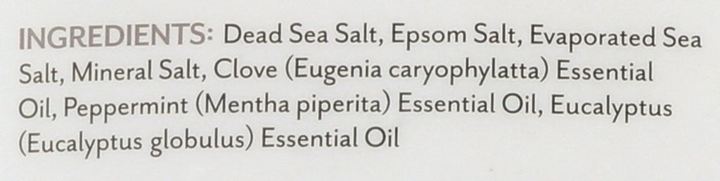 Tension Relief Sore Muscle Soak Bath Salts Eucalyptus Clove & Peppermint, 32 Oz