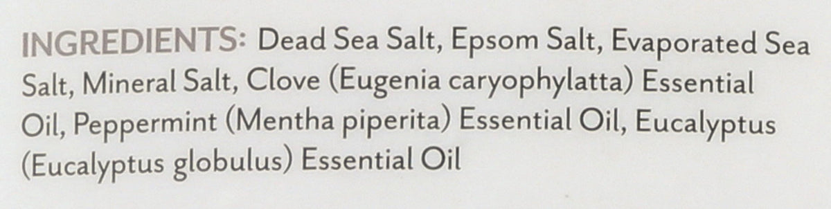 Tension Relief Sore Muscle Soak Bath Salts Eucalyptus Clove & Peppermint, 32 Oz