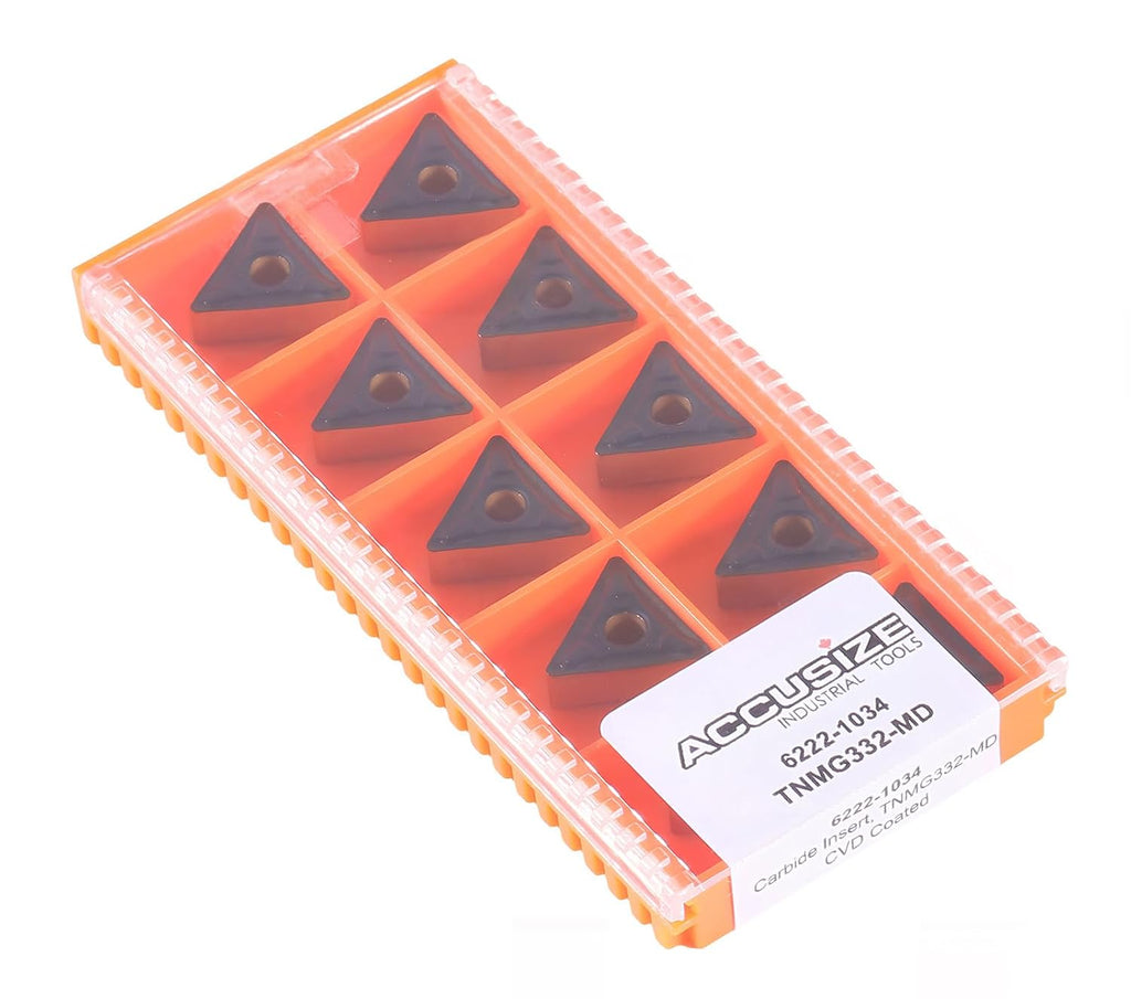 Accusize Industrial Tools Carbide Inserts, TNMG332, 2222-1034
