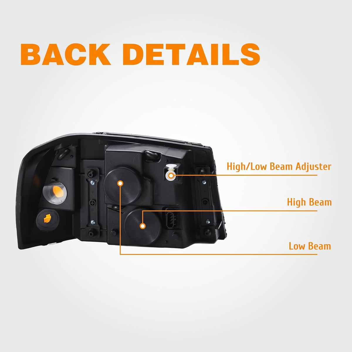 Headlight Assembly Compatible with 2002-2009 GMC Envoy, Headlamp w/o Bulb Replace# 15866071 15866070