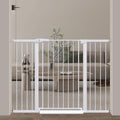 38" x 48.9-54.3" Extra-Tall & Extra-Wide No-Drill Pressure-Mounted Pet & Child Safety Gate with Auto-Close Walk-Through Door for Stairs, Hallways & Wide Doorways